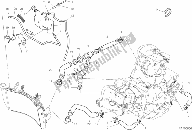 Todas las partes para Circuito De Enfriamiento de Ducati Hypermotard 950 Thailand 2019